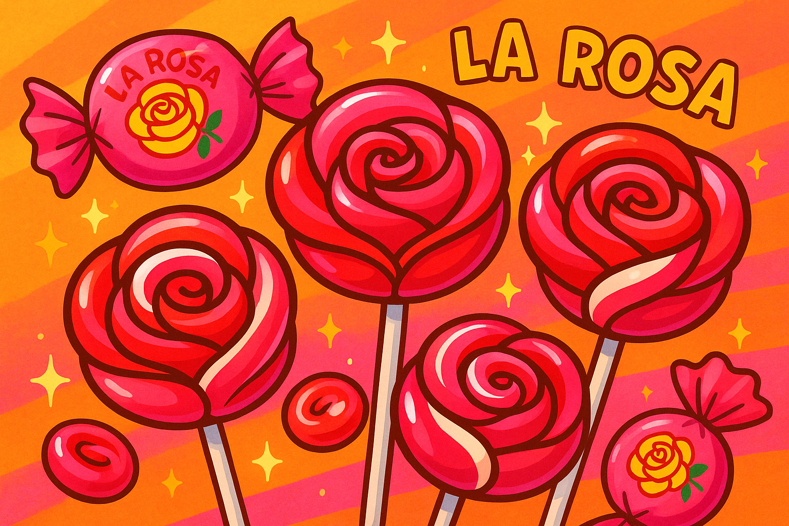 cartoon mexican candy la rosa